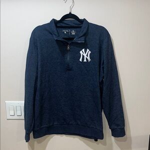 XL NY New York Yankees Navy Blue Quarterzip Antigua Sweatshirt